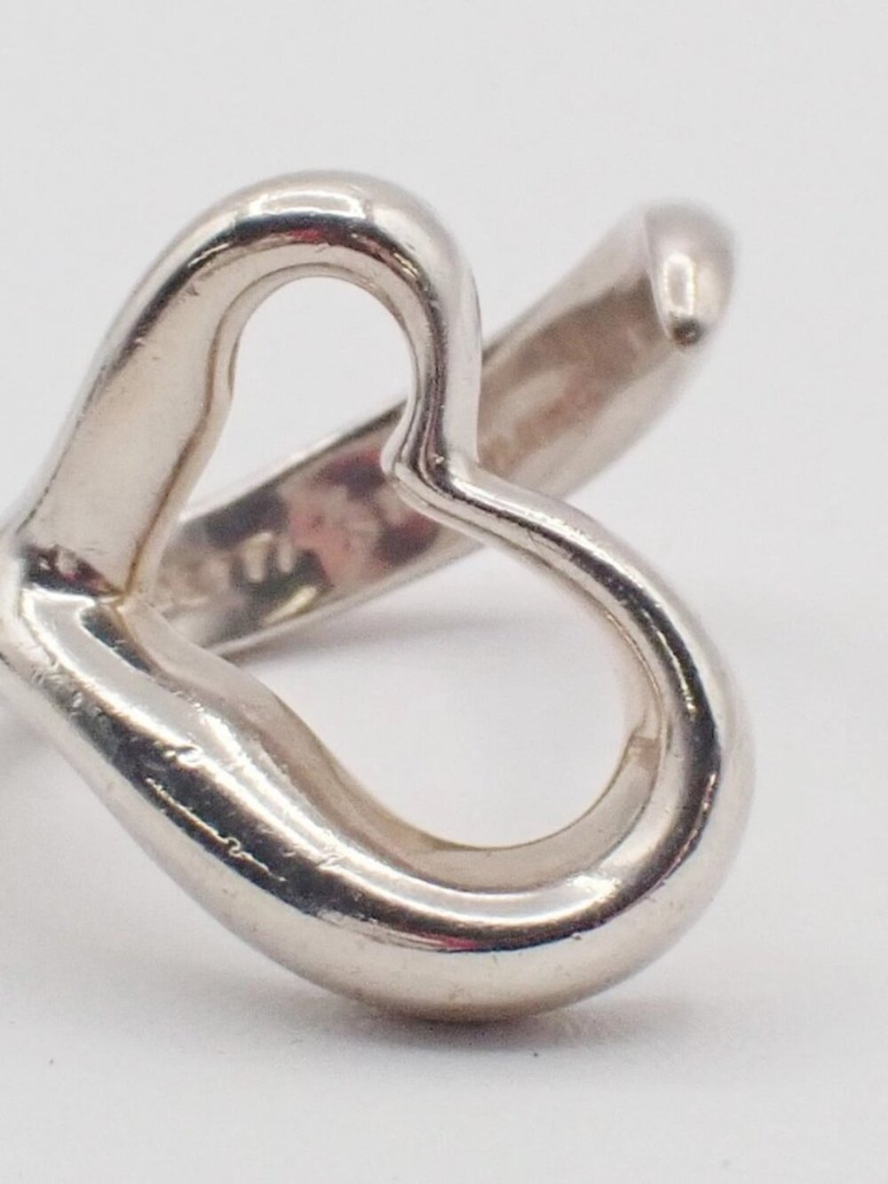 TIFFANY & CO. Elsa Peretti Open Heart Ring JP 9 US 5 Sterling Silver 925 09KC822